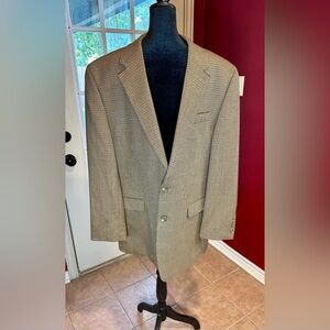 Lauren Ralph Lauren Men’s Wool Blazer 46L Brown Houndstooth Check Sport Coat